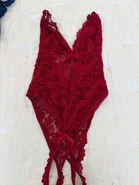 Red Lace Bodysuit /Teddy - Women Intimates